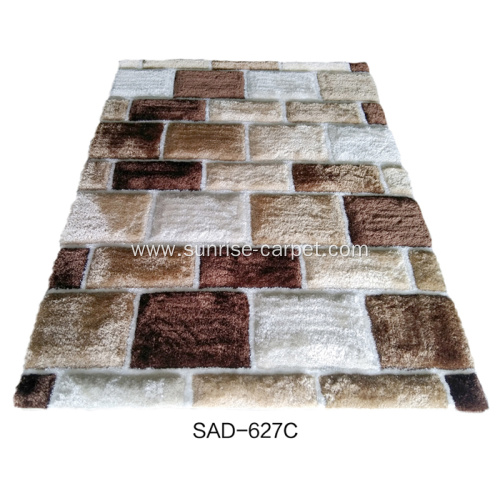 Polyester Silk Shaggy 3D Rug